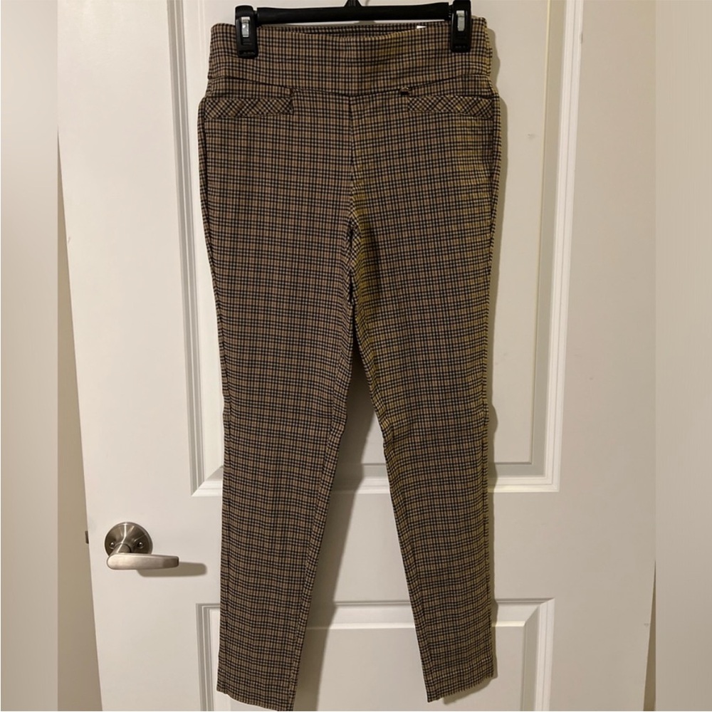 Jones New York Yellow Plaid Skinny Dress Pants | Size S
